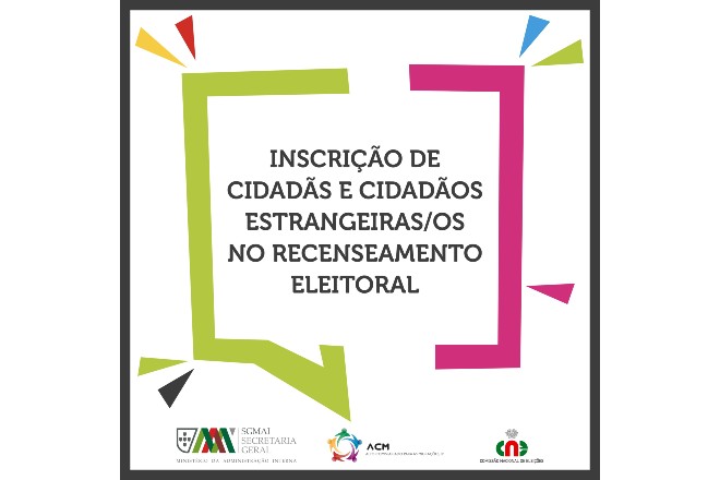 Cartões informativos sobre condições e regras do recenseamento eleitoral em Portugal