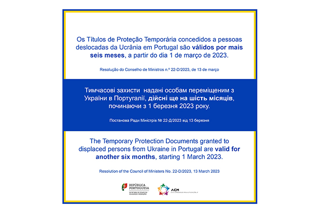 Ucrânia: Prorrogação dos Títulos de Proteção Temporária