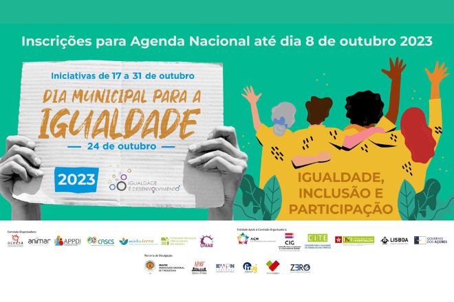 Dia Municipal para a Igualdade 2023: Inscrição para Agenda Nacional